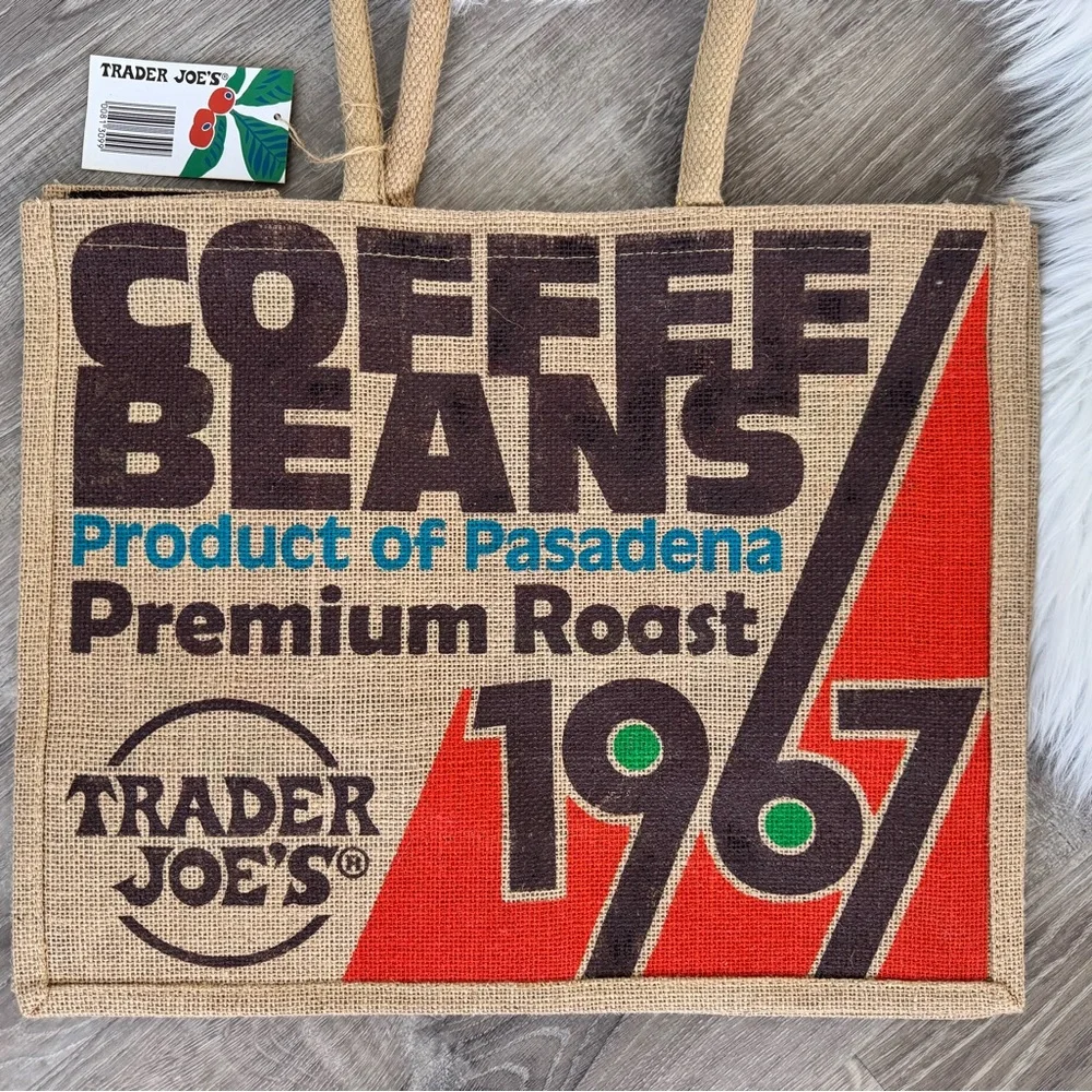 Trader Joe's Coffee Beans Jute Tote - Picture 3 of 7
